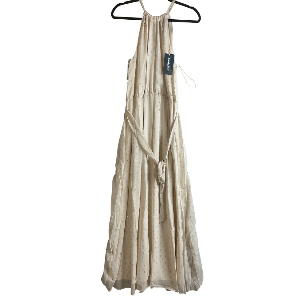 ModCloth Halter Maxi‎ Dress Women's Large Metallic Accents Sleeveless Party NWT